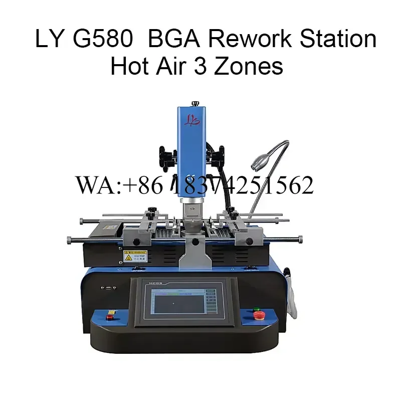 Wmwmnu for LY G580 Semi-automatic 3 Zones Hot Air BGA Rework Station For Laptops Game Consoles 220V 4800W