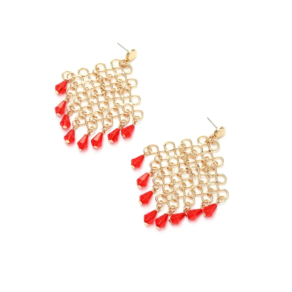 Vintage Boho Hohlgitter Gold Quasten-Ohrringe für Frauen Statement-Schmuck Geschenke für Feiertage und Partys – Detail 6
