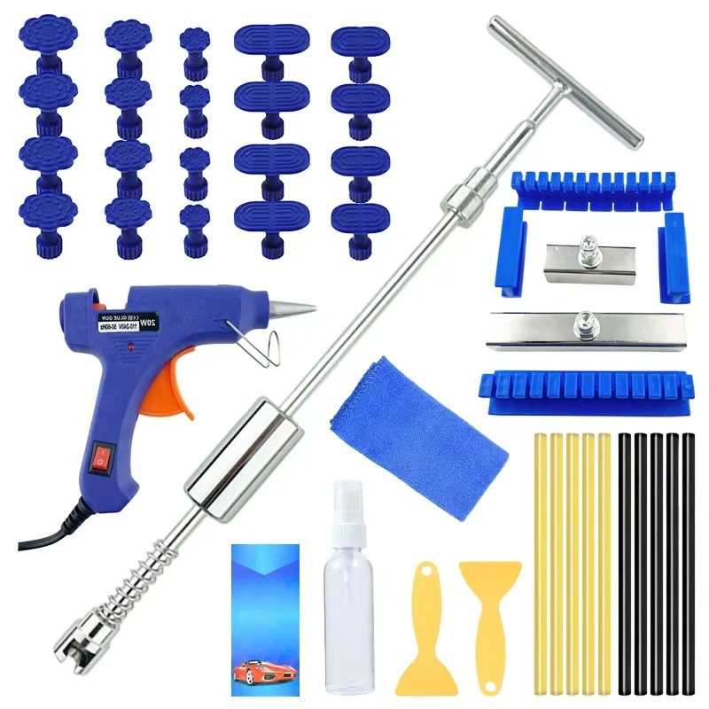 

Car Dent Puller Kit for Dent Removal, Paintless Dent Removal Kit Slide Hammer T-Bar, Used for repairing dents in car doors