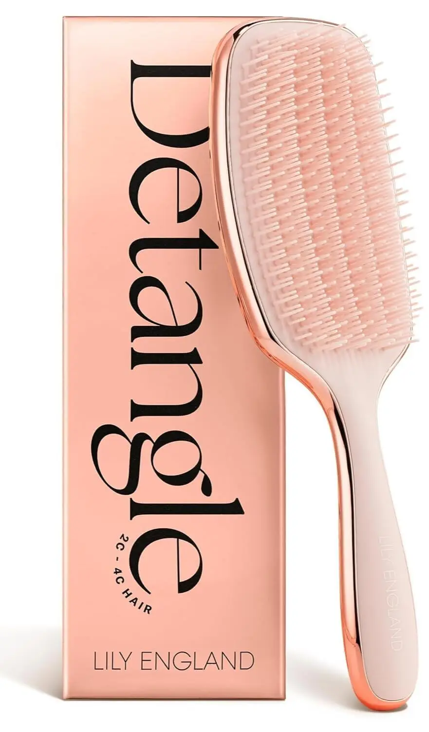

Flexible Detangling Brush for Curly Hair - Pain-Free Styling Tool for Wet & Dry 3c-4c Curls with Rose Gold Handle