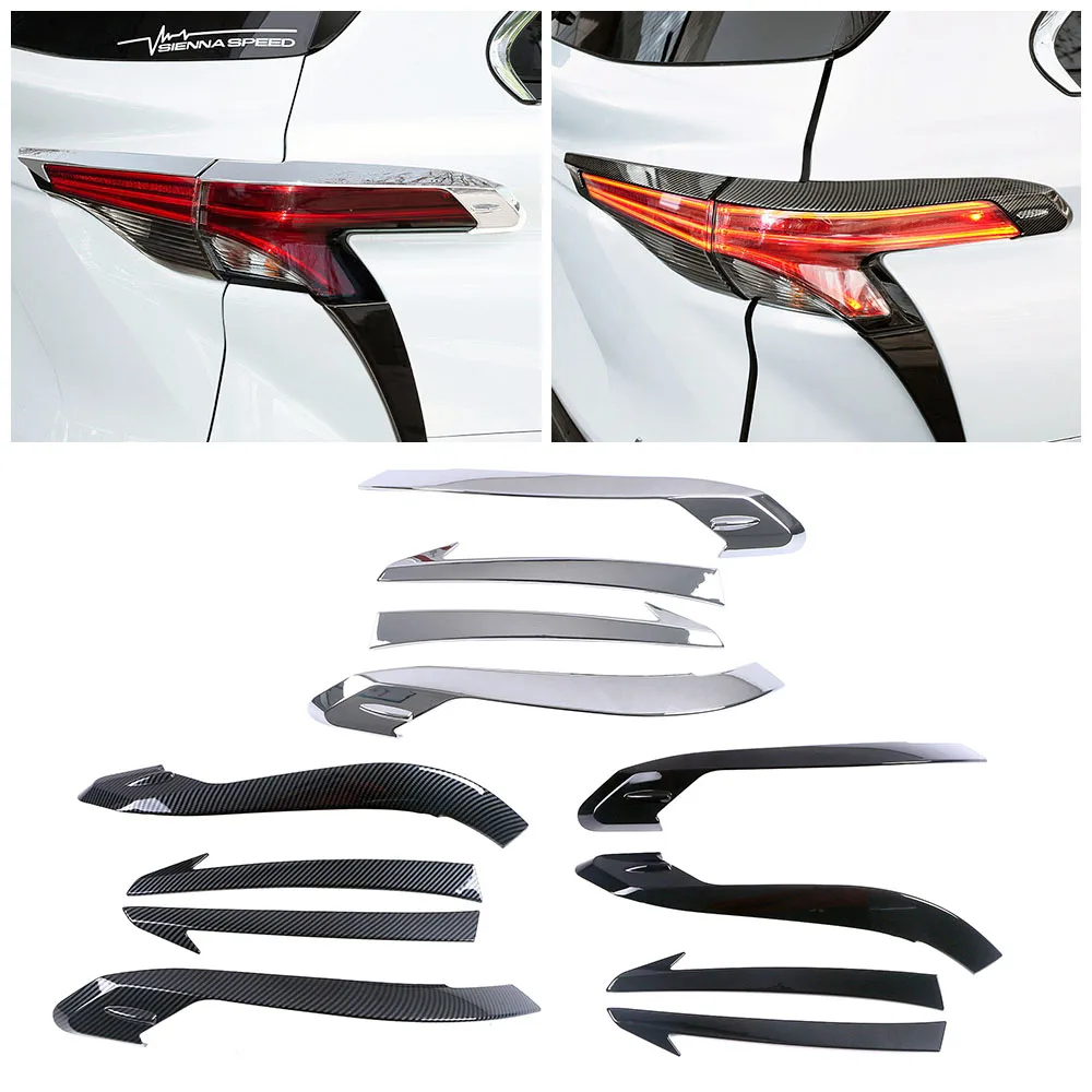 For Toyota Sienna XL40 4th 2021 2022 2023 Car Styling Exterior Rear Light Lamp Refit Taillight Eyelid Trim Eyebrow Stickers