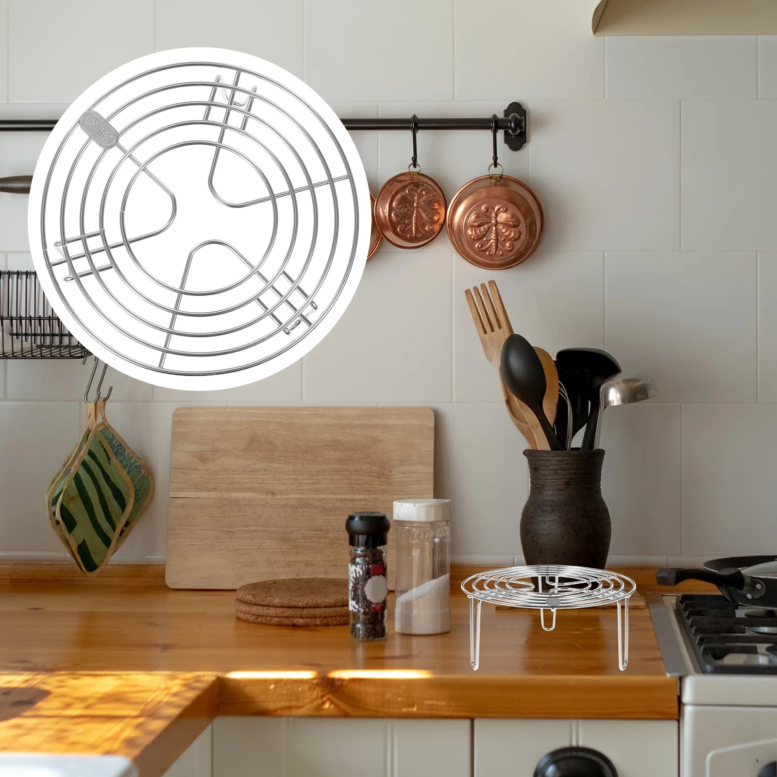 Friteuse à Air T1 en Acier Inoxydable 304, Support de Cuisson Rond, pour Rôtir les emoufs