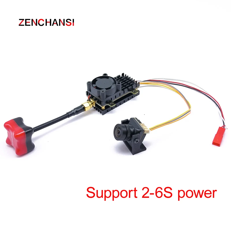 5.8G 2W Transmitter 2000mW VTX launcher and 2.1mm CMOS 1500TVL B19 Pro Starlight  fpv camera use for long range RC Playing Parts
