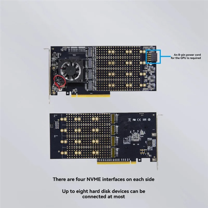 AT82-Pcle 3.0 から M.2 NVME 8 ディスク拡張カード 8 ディスク M.2 NVME 拡張カード PLX8749 フリードライブ