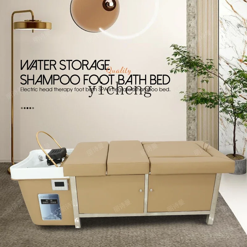 shampoo bed barber shop special with water storage tank foot massage fumigation integrated bed hair treatment shampoo bed