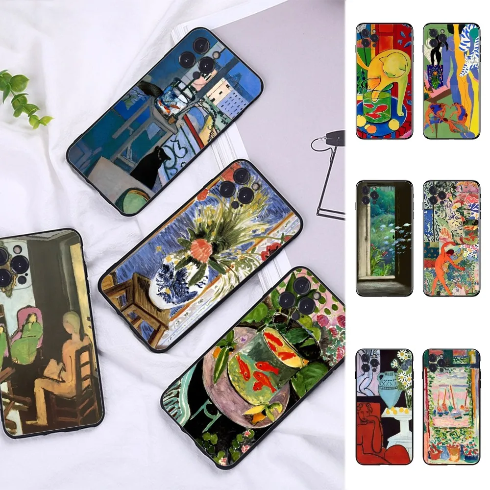 

Henri Art Painting Phone Case For iPhone 15 14 11 12 13 Mini Pro XS Max Cover 6 7 8 Plus X XR SE 2020 Funda Shell