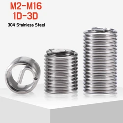 5~50pcs 304 SUS Screw Bushing Helicoil Wire Thread Repair Inserts M2 M2.5 M3 M4 M5 M6 M8 M10M12M14M16 1D-3D Hardware Repair Tool