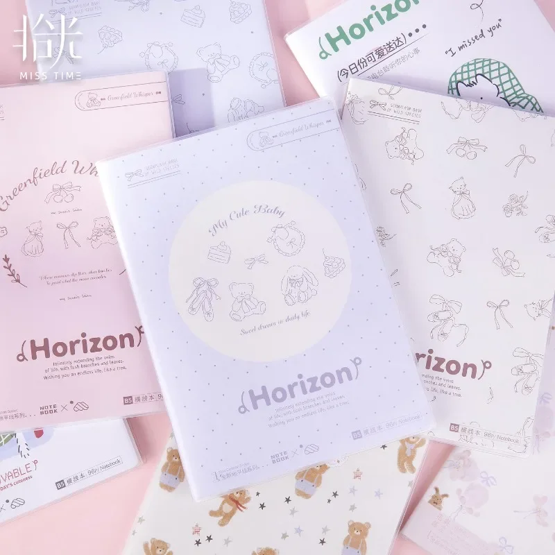 B5 Matte Rubber Set Notebook, Girl Style Cartoon Soft Surface Copy, Student Homework Note Book Sketchbook Diary  Kawaii Notebook