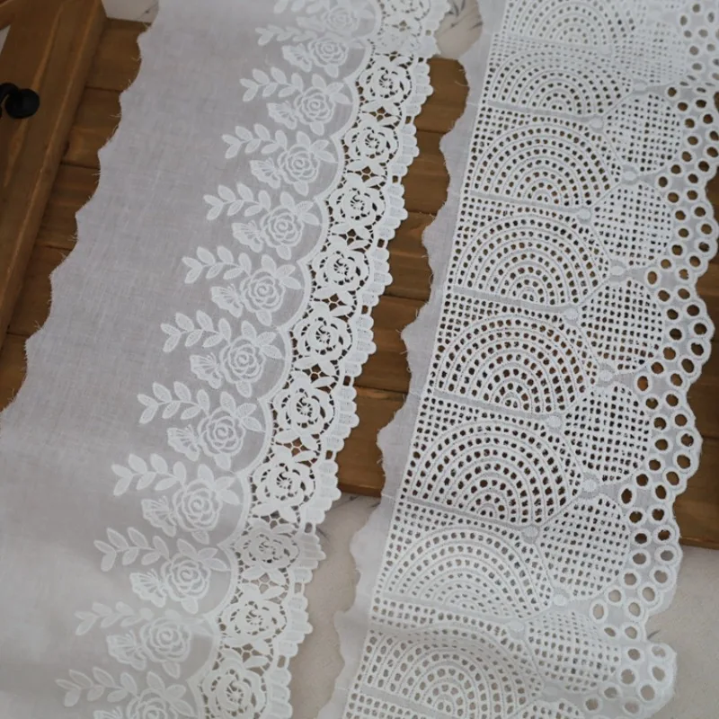 

3 Yards High Quality Hollow Out Decal Embroidery Cotton Lace DIY Clothing, Home Curtains, Splicing Decorative Accessories