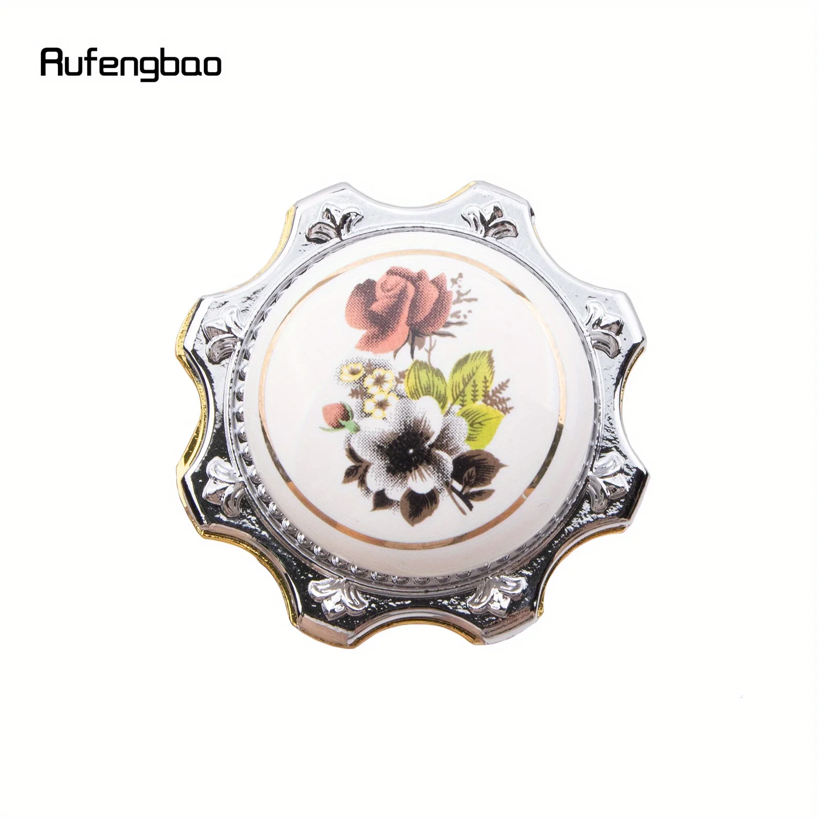 Colorful Luxury Flower Round Handle Fashion  Stage Cane Decorative  Cane Halloween For Cosplay And Parties, For Cosplay & Party