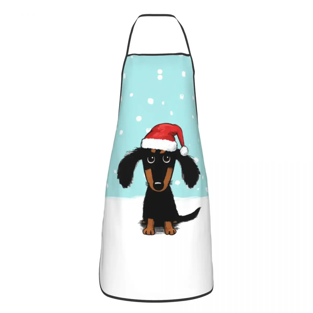 

Funny Christmas Dachshund Aprons Women Men Winter Wiener Dog Santa Adult Unisex Kitchen Chef Bib Tablier Cuisine Cooking Baking