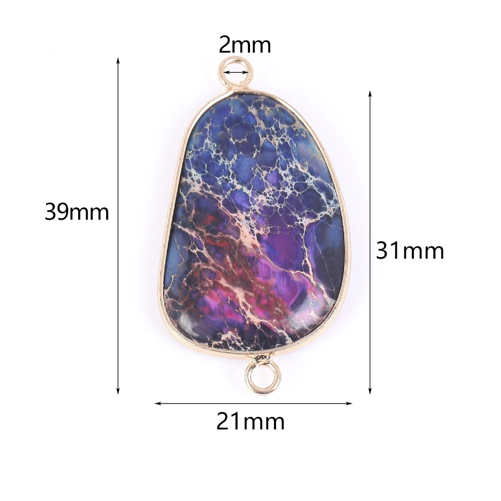 Natural Stone Pendants Trapezoid Colorful Sea Sediment Pendants For Jewelry Making Diy Charm Necklace Crafts Accessories 21*39mm image 5