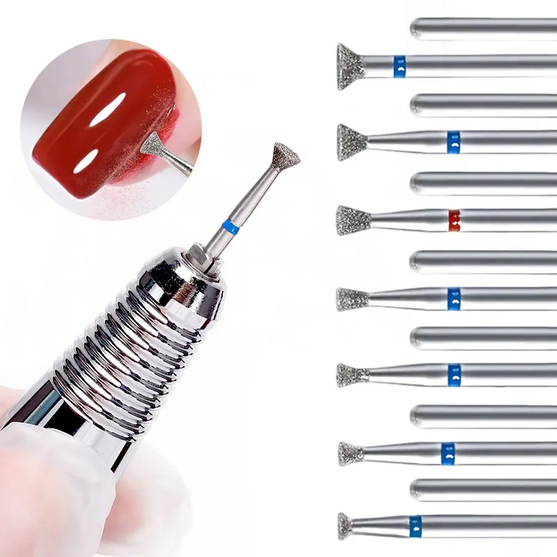 7/1 個のキューティクルクリーンネイルドリルビット用フライスカッター、オーバーフローグルー除去ツール、ネイルエッジトリートメントダイヤモンド研削アクセサリー