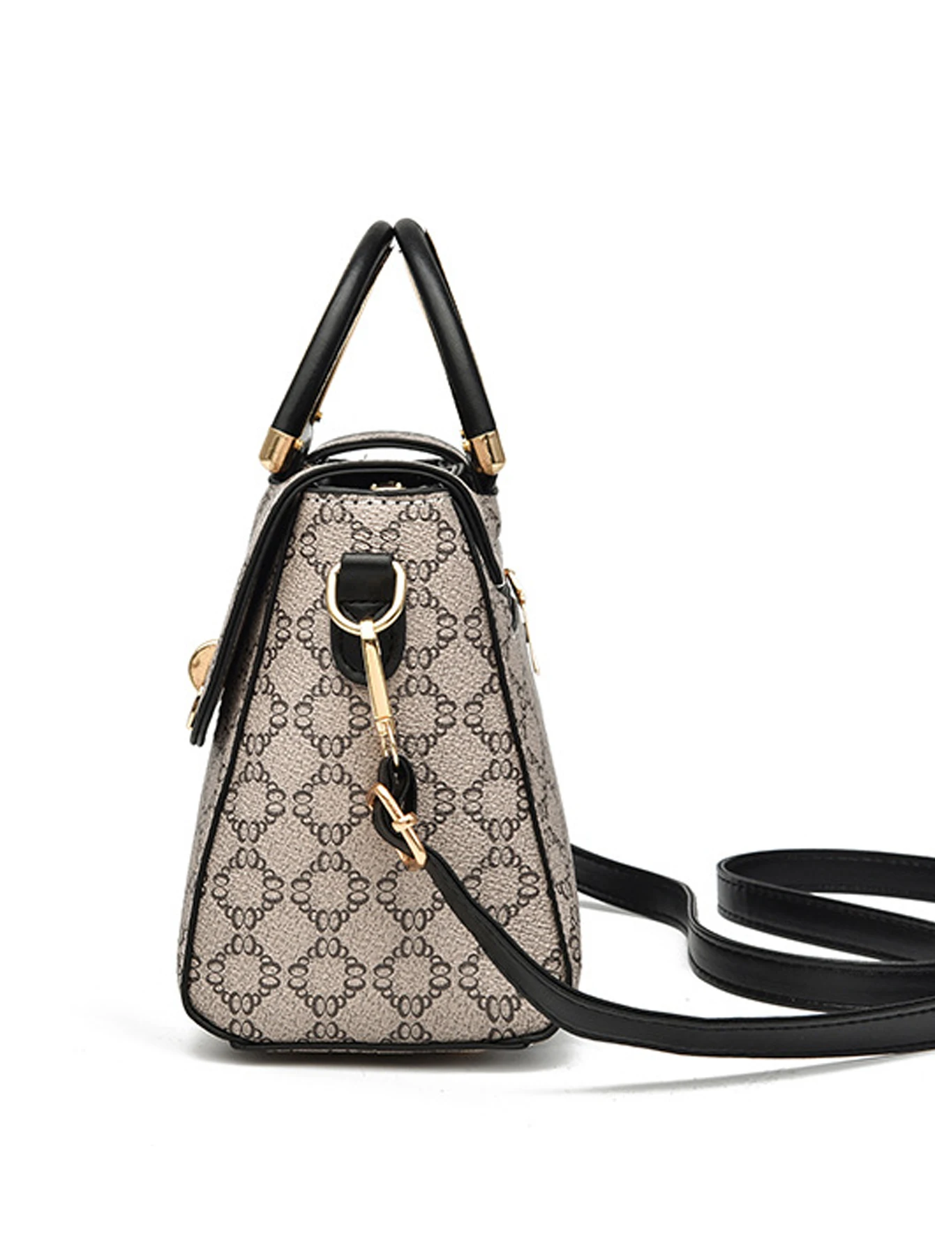 Fashionable geometric printed decorative handbag, elegant and versatile shoulder bag, large capacity crossbody bag image 4