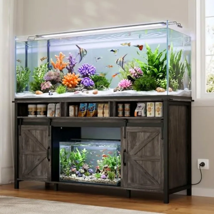 50 gallon fish tank accessories Aqua Dream Living Rectangular Aquarium with LED Light, Black quality low NEORIVER 40-50 Gallon Aquarium Stand