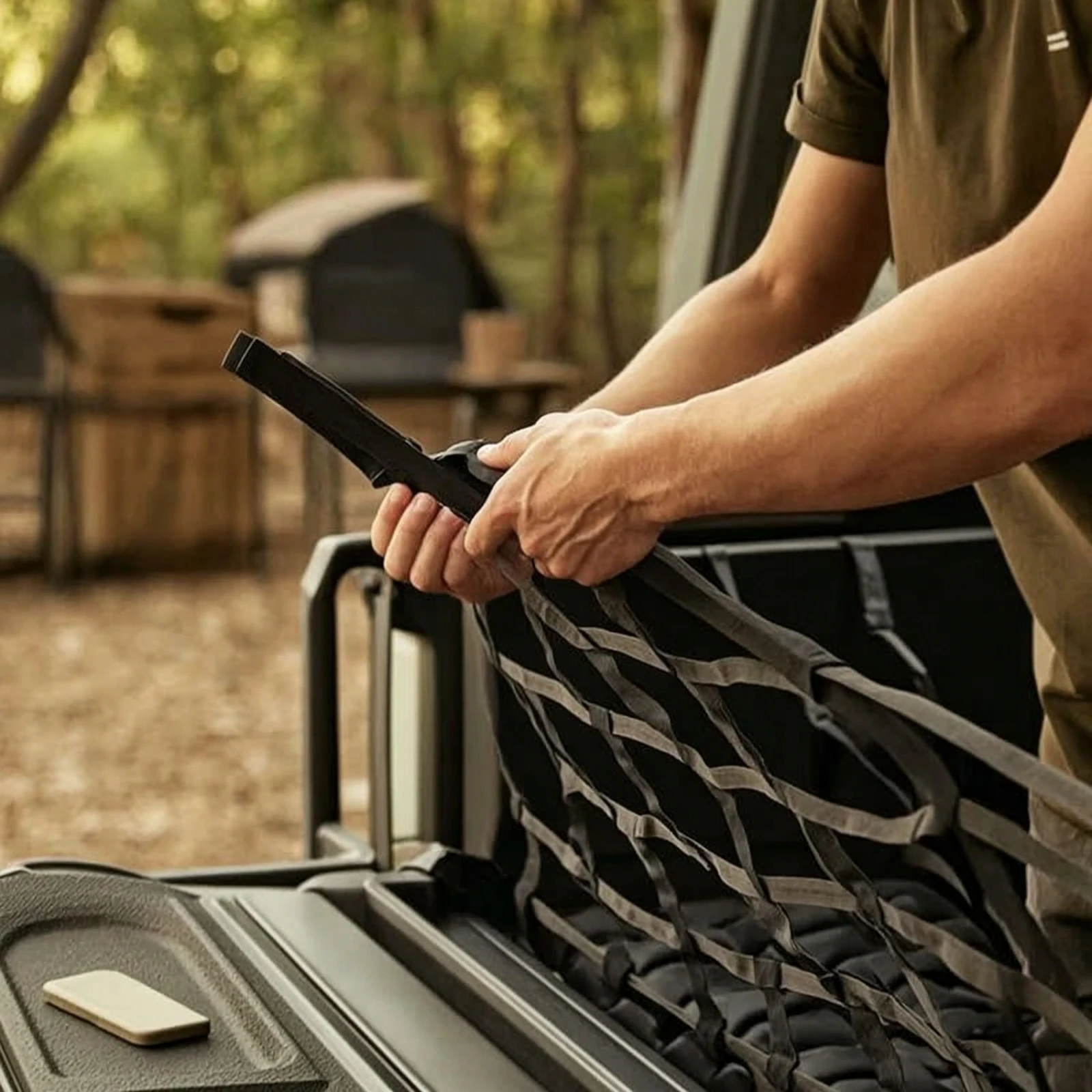 Roof Cargo Net Lightweight Car Roof Net with Straps Sturdy Woven for off-Roaders, Road Trips