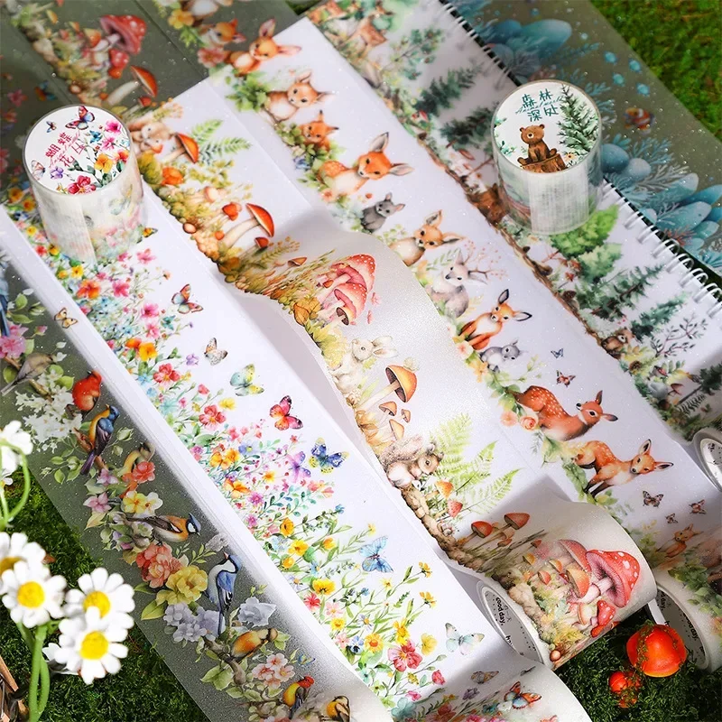 

Mr. Paper, Animal Park Theme Stickers, DIY Scrapbook Notebook Phone Case Magazine Calendar Diary Decoration Stickers 200cm/roll