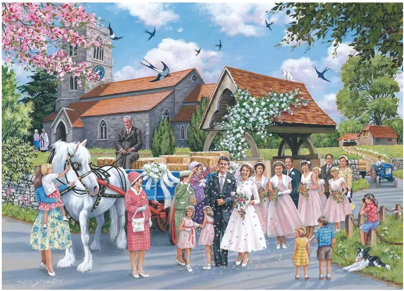 

Happy Wedding Jigsaw Puzzle 300/500/1000Pcs Wooden Puzzle for Bedroom Gameroom Livingroom Decor Perfect Holiday Birthday Gift