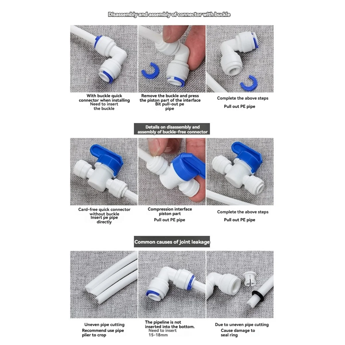 ABKR طقم خرطوم مياه الثلاجة أنابيب تنقية المياه 15 متر خرطوم المياه أنابيب مياه الشرب لموصل أنابيب المياه الثلاجة