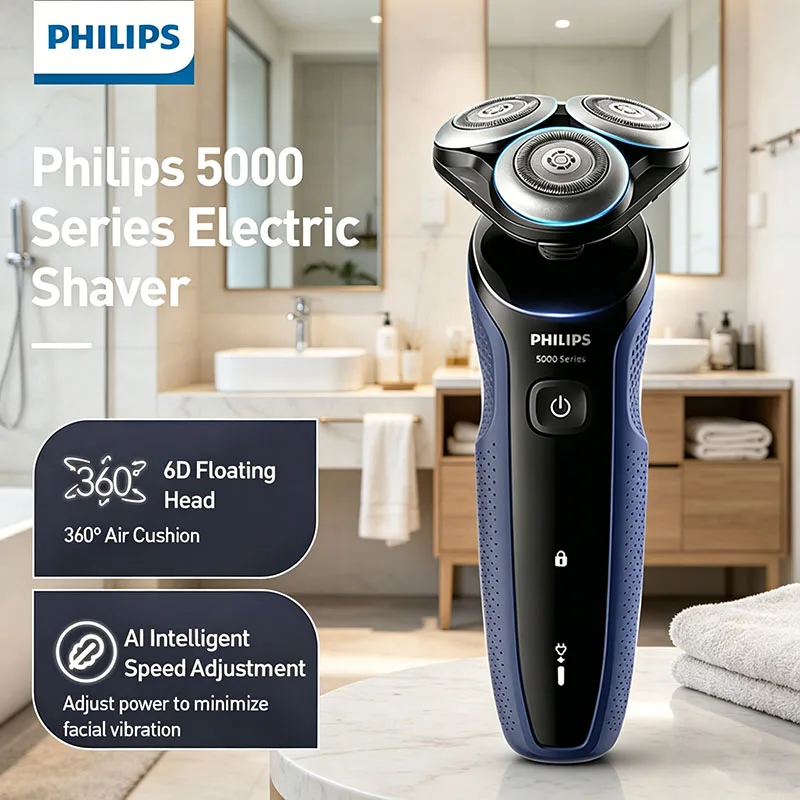 Philips S5277 Electric Shaver AI Intelligent Speed Regulation Corrosion-Resistant Dry Wet Shaving for Home and Business Trips