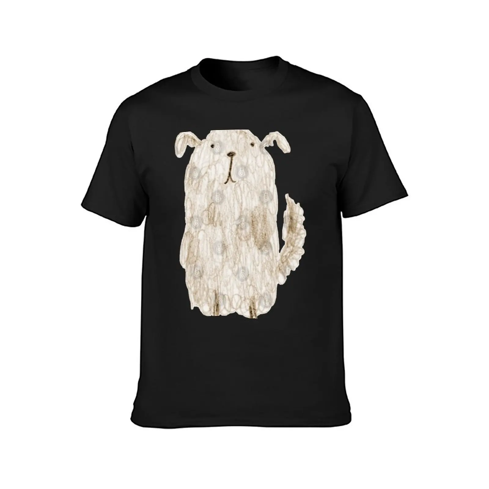 Fluffy Dog T-shirt hippie clothes tops mens t shirt