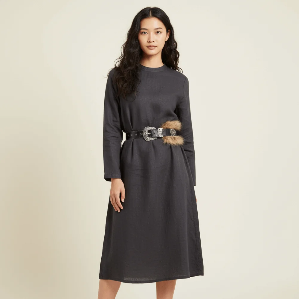 Vintage Retro Leather Fur Belt Wide Rivet Punk Style Belt Western Style Y2K Waistband Pants Accessories