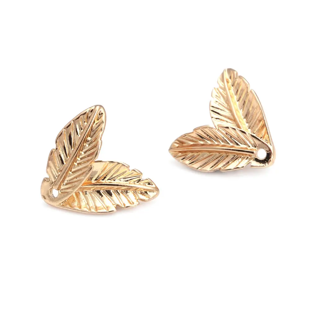 18K Gold Color Brass Tree Leaf Leaves Charms Necklace Earrings High Quality Diy Jewelry Accessories Rosediy official-website