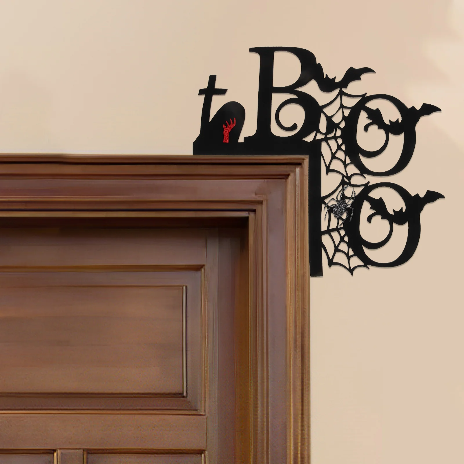 

Halloween Door Corner Decor Spider Web Frame Adorn Haunted House Wall Decoration Cartoon Crafts Party Favor Festive Fun