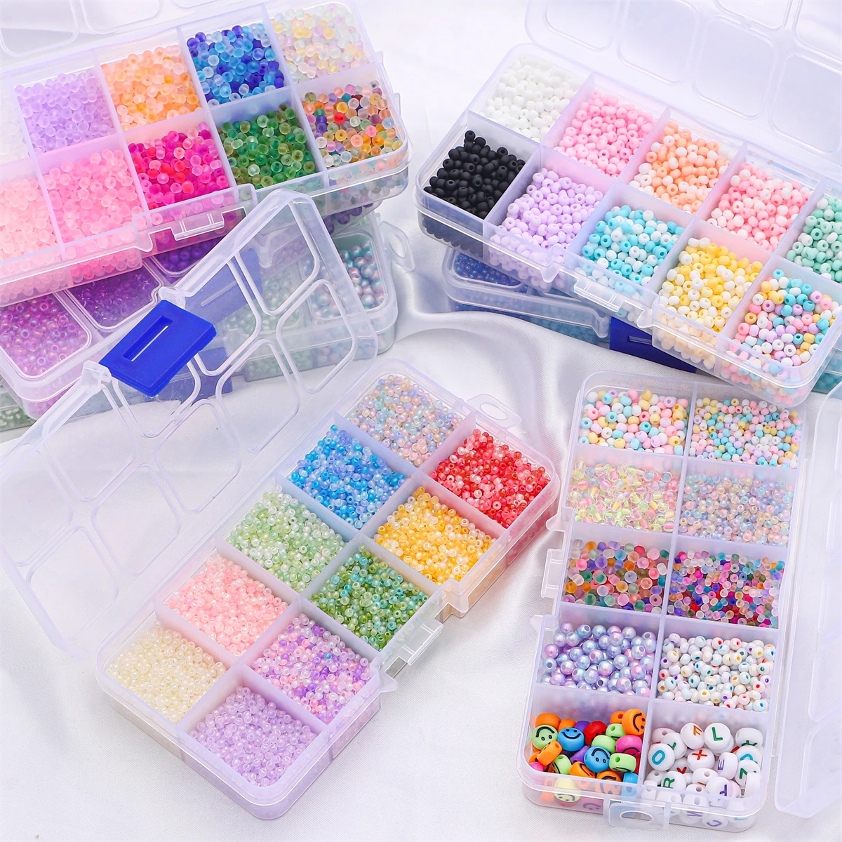 10 grid set box rice beads letter beads material bag handmade DIY making beaded bracelets necklaces jewelry accessories