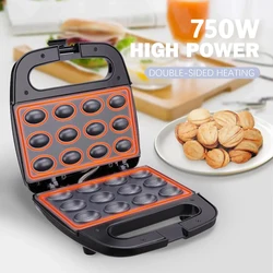 Walnut Cookie Maker 12 Holes Mold Automatic Nuts Maker Electric Walnut Cake Maker Non-stick Iron Toaster Baking Breakfast Pan