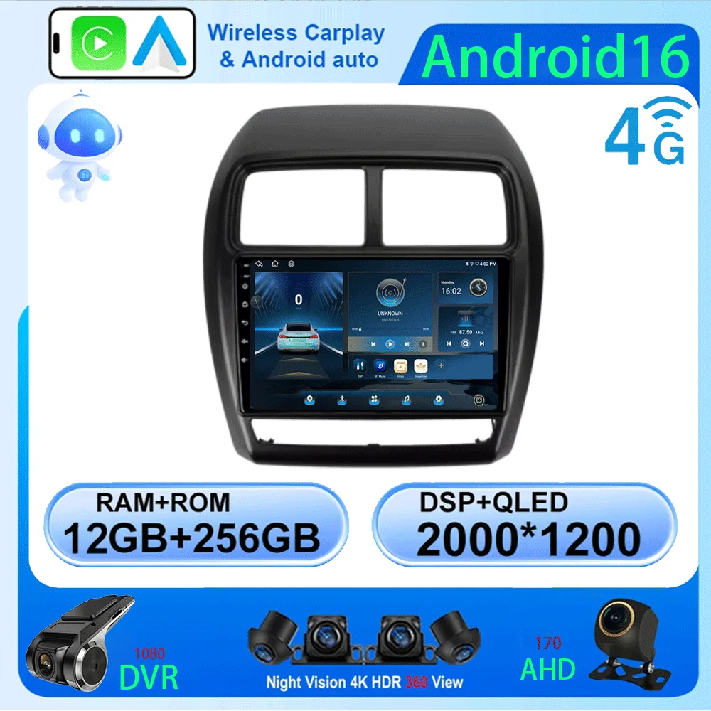 

LJZN Android 16 Car Radio For Mitsubishi ASX 1 2016 - 2022 Multimedia Video Player Navigation stereo GPS No 2din 2 din dvd 4G