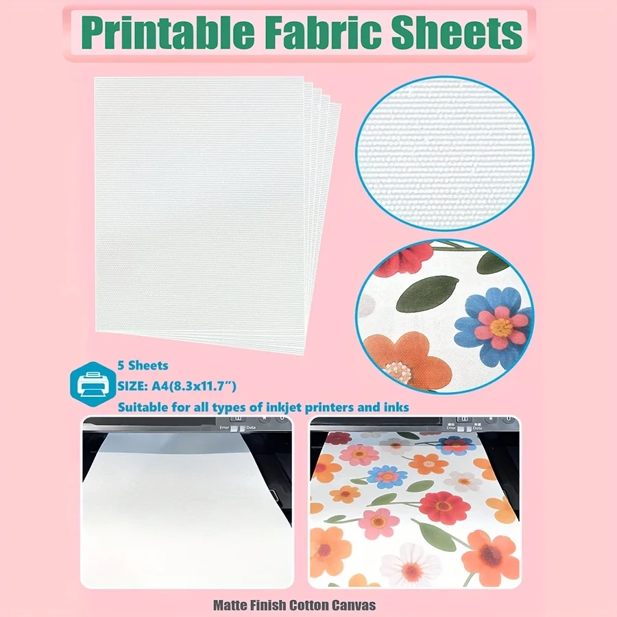 قماش قماش قطني أبيض قابل للطباعة بحجم A4 للطابعة النافثة للحبر - قماش فارغ لطباعة الصور