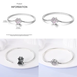 925 Sterling-Silbersterne und Mondarmband, Flugzeuggranulat, Globuszirkon-Armbänder, DIY-Verschleiß-Reiz, Originalkonten, dünner Schmuck, 17-20 cm Hauptverkauf Avao Armband Verkauf - №2