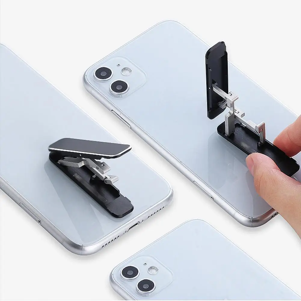 Mini PC material Folding Phone Holder Desktop Ultra-thin Adhesive Mobile Phone Holder Decoration For IPhone 