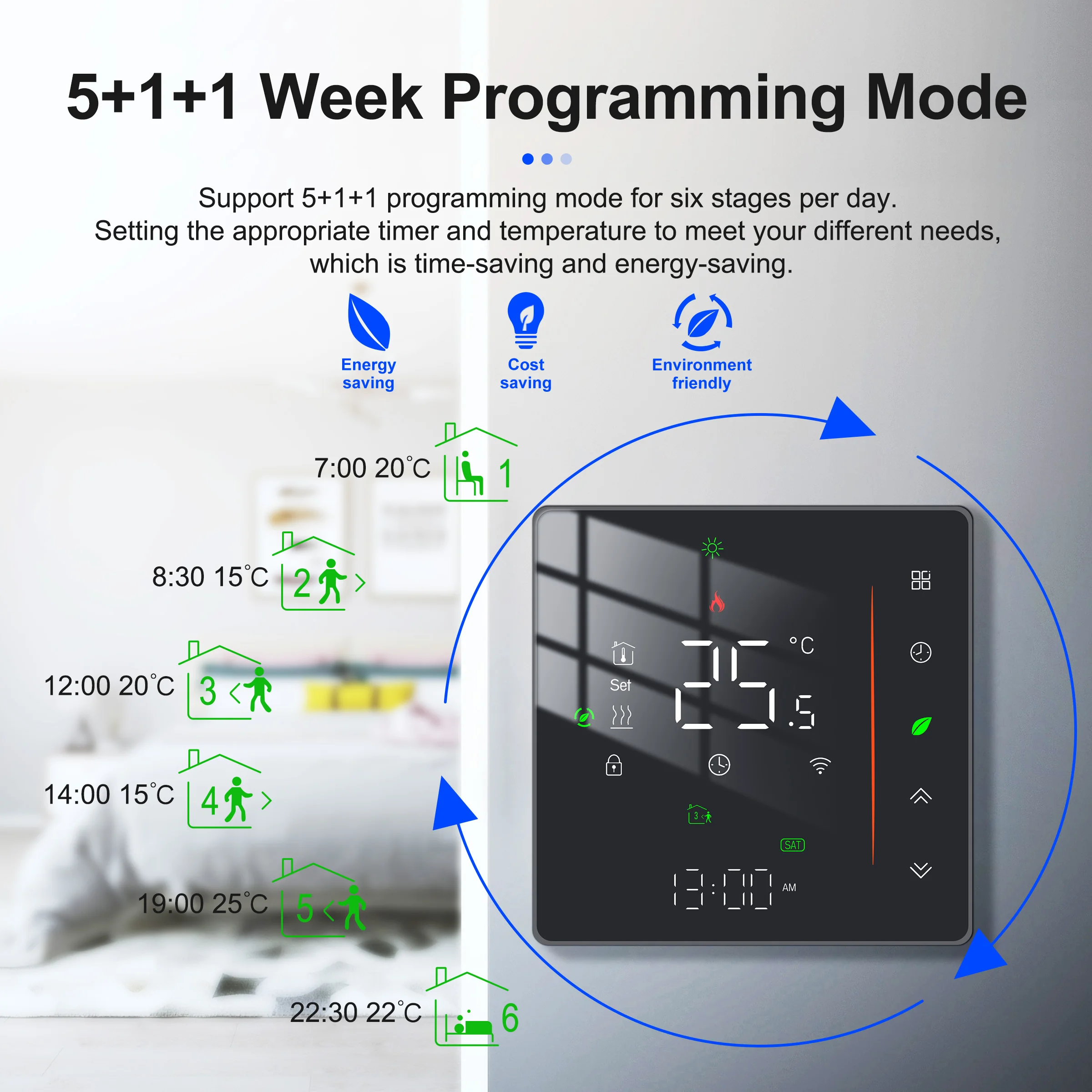 Tuya Smart Heating Thermostat WiFi Electric/Water/Gas Boiler Underfloor Heating Temperature Controller Supports Alexa Hey Google