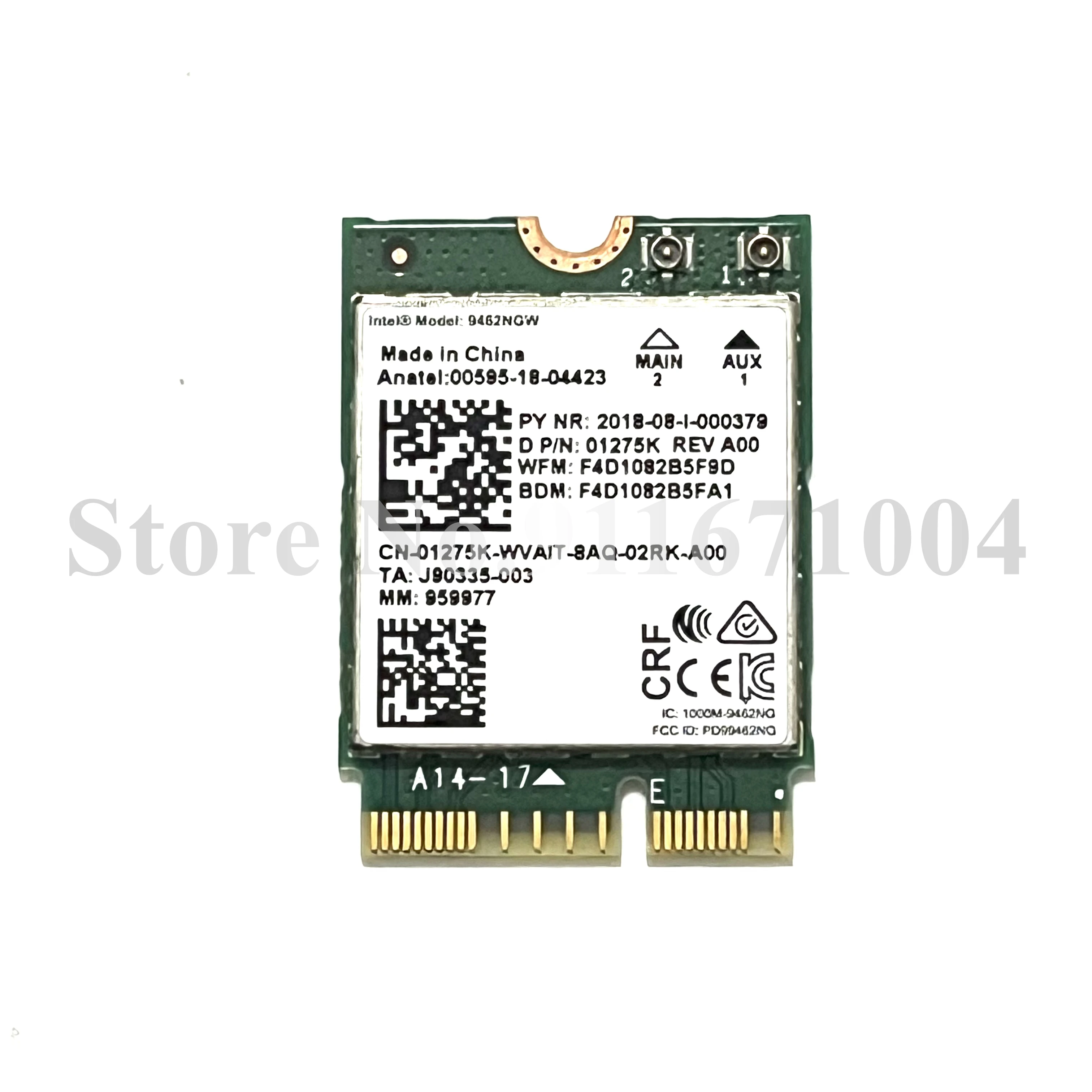 For Intel 9462NGW 433M 9560NGW 1750M 2.4G&5G Dual Band NGFF CNVI 802.11AC Wireless Wifi Network Card Fit for Bluetooth 5.0