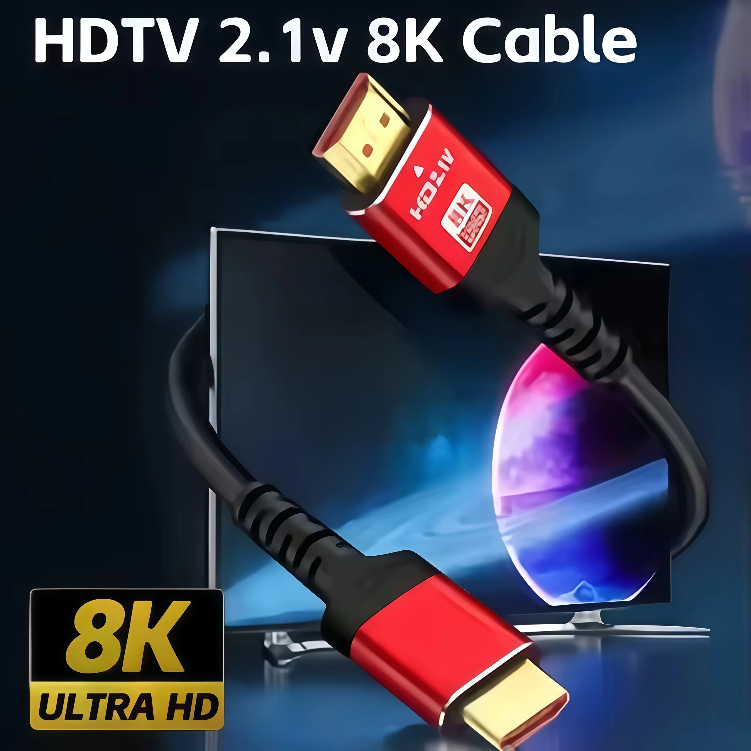 8K Ultra High Speed HDMI Cable 2.1, 48Gbps 1M/1.5M/2M, Support 8K@60Hz 4K@120Hz, eARC and Dolby Vision, Compatible with PS5 image 3
