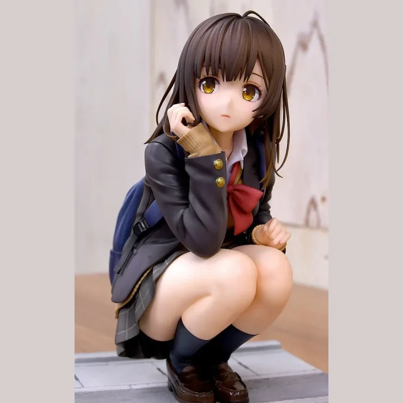 Anime Shave The Beard and Pick Up A High School Girl Figure Ogiwara Sayu Squat Uniforms Model Ornaments Collectible Toys Gift