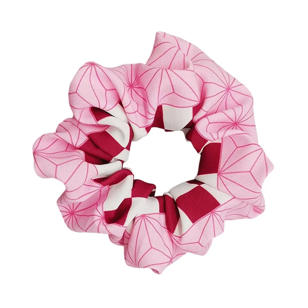 2025 Anime  Kochou Shinobu Cosplay Large Intestine Hair Ring New Head Rope French ins Style Girls Accessories Holiday Gifts