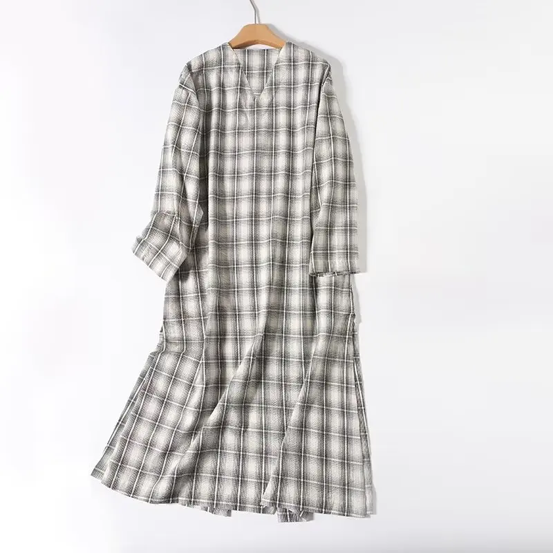 Jenny&Dave Francuska Leniwa Czarno-Biała Koszula w Kratę Minimalistyczna Elegancka Luźna Sukienka Koszulowa do Pracy Damska Vestidos