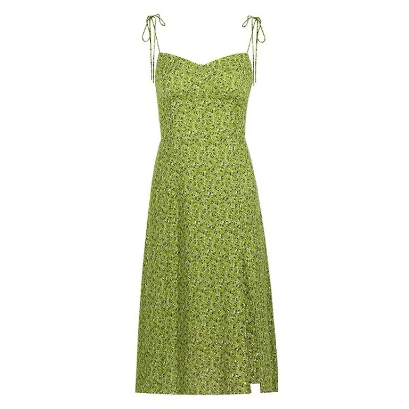 Y2k Summer Fashion Sexy Tie Straps Mini Dress Women Silm Green canotta abiti corti camicie da festa Coquette Casual Ins Clothes