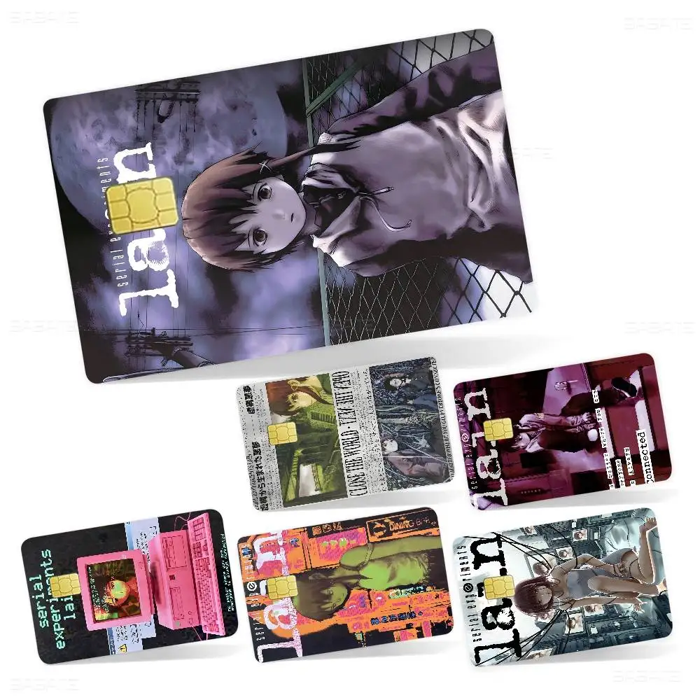 Serial E-Experiments L-Lain Anime 2024 Anime Cartoon Skin Stickers Film Tape Case for Big Credit Debit Card Front Side