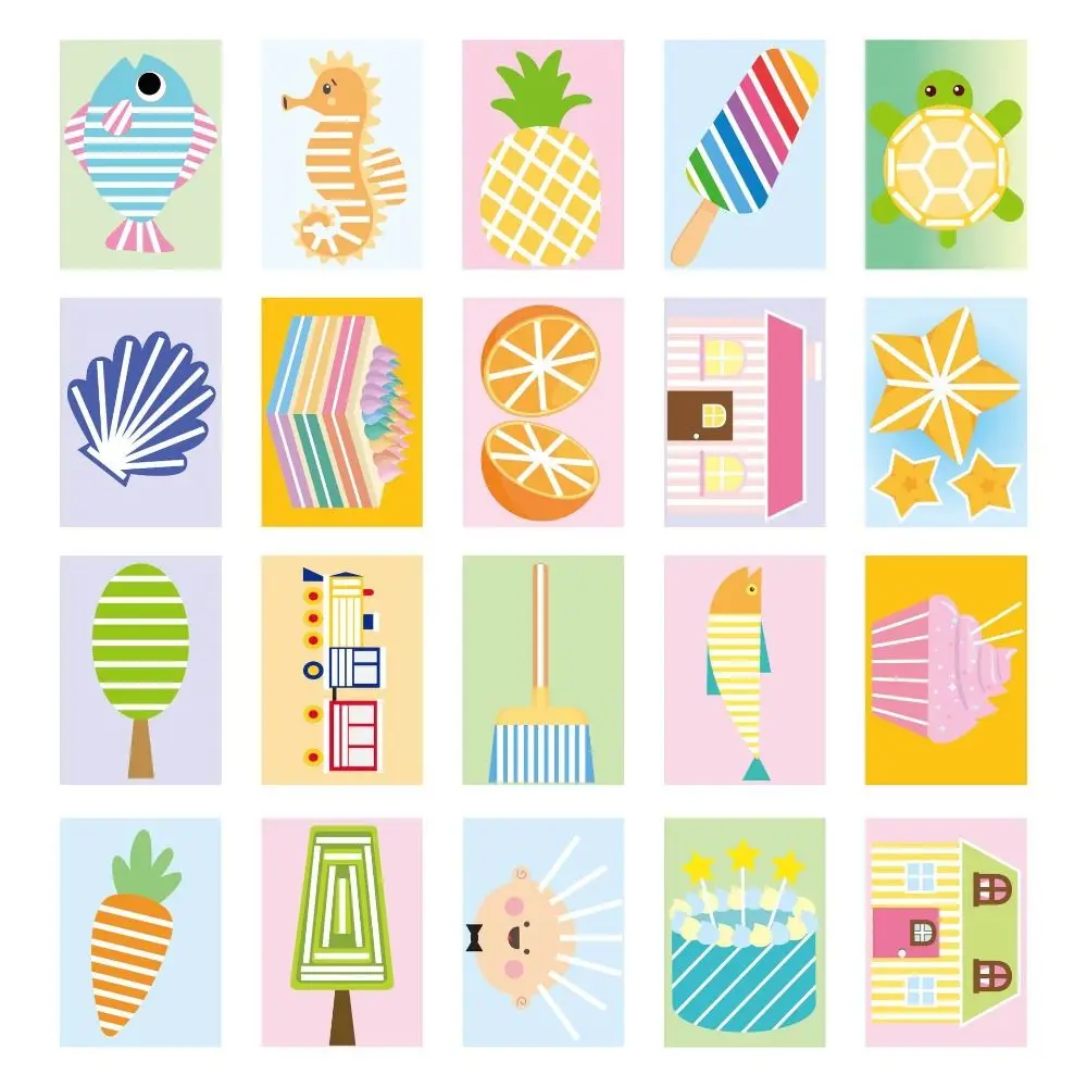 Handgemaakt materiaal Kindertape Stickerboek Vroeg leren Educatief Cartoon DIY Set Cartoon Montessori Tape Coloring