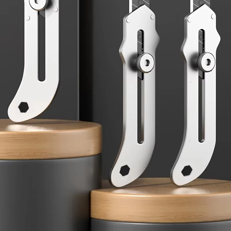 Heavy Duty Stainless Steel Utility Knife Holder Durable Sturdy Manual Lock Paper Cutting Knife for Kitchen And Office Use