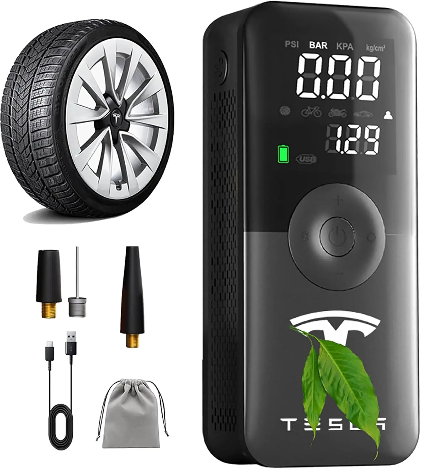 

Портативный насос для накачивания шин, перезаряжаемый воздушный компрессор с аварийным освещением