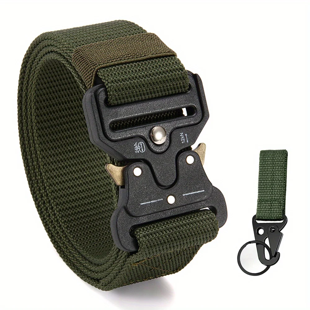 حزام تكتيكي للرجال من YOORAN سريع الإصدار - حزام نايلون عالي التحمل لـ EDC وصالة الألعاب الرياضية والمشي لمسافات طويلة |   هدية للرجال