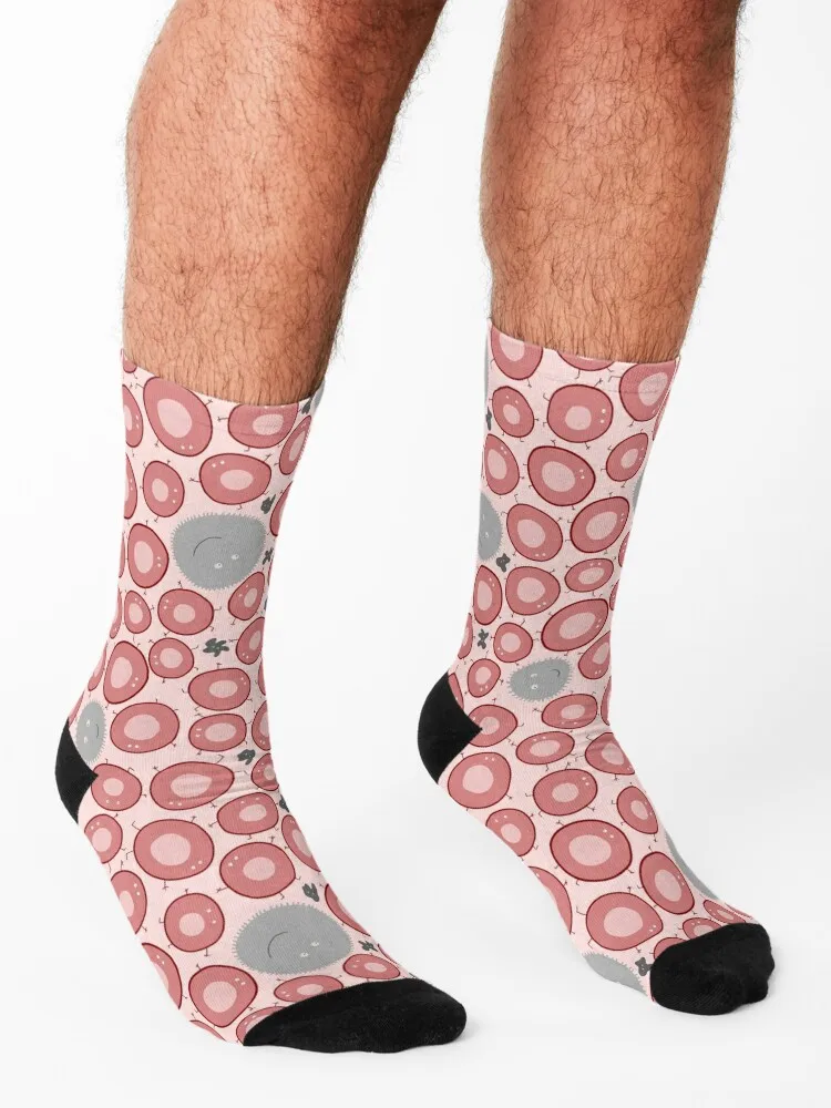 Blood Cells Educational Pattern on Pink Socks Stockings man snow kawaii New year's Socks Female Men's