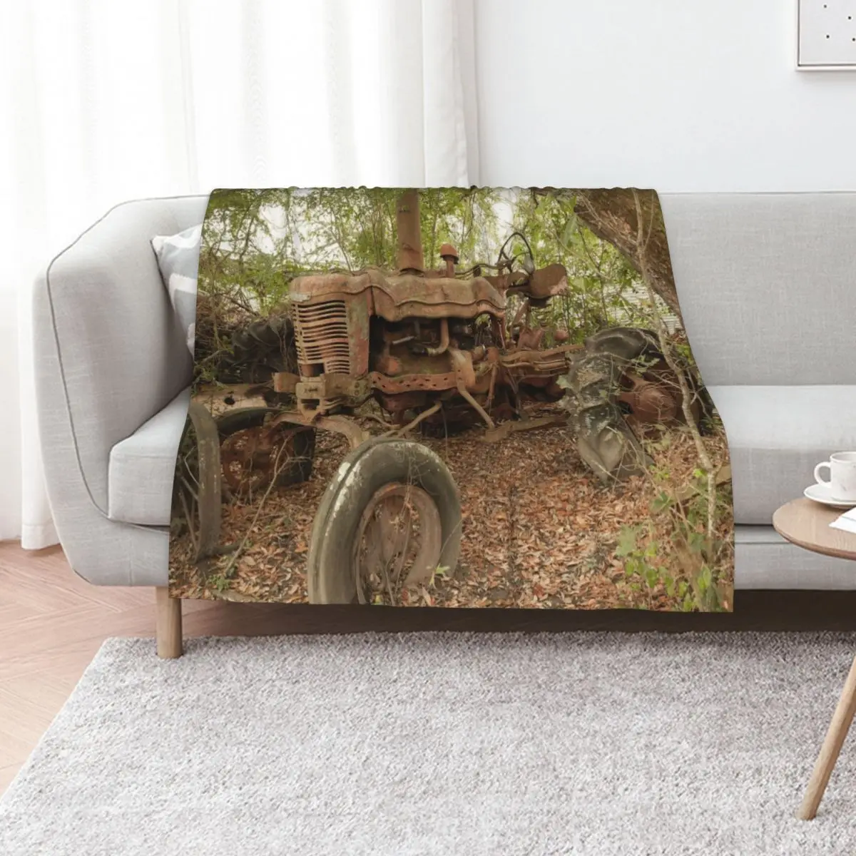 Rusty Tractor Throw Blanket Weighted Cute Plaid heavy to sleep Softest Beach Large Blankets