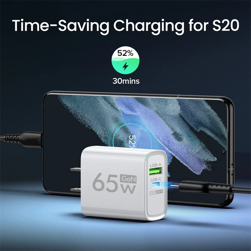 PD 65 واط شحن سريع شاحن USB نوع C GaN محول الهاتف ل Oneplus آيفون 14 برو مزيج Xiaomi هواوي شاحن شحن عالي السرعة