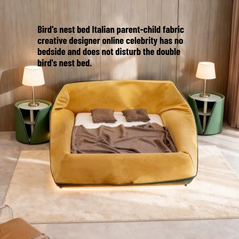 Italian Bedroom Bed Hotel Double Modern Pallet Bed Fabric Wood Frame Camas Matrimoniales Bedroom Sets Full Set Furniture